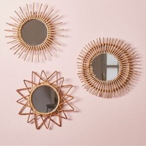 Urban Outfitters Rattan Sunburst Mirror Set of TWO